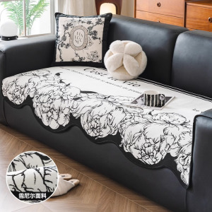 加厚异形沙发垫四季通用2024新款高级感防滑坐垫子不规则直排盖布