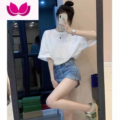 七斓白色短袖t恤女2023年夏季新款宽松复古港味chic潮牌小众上衣