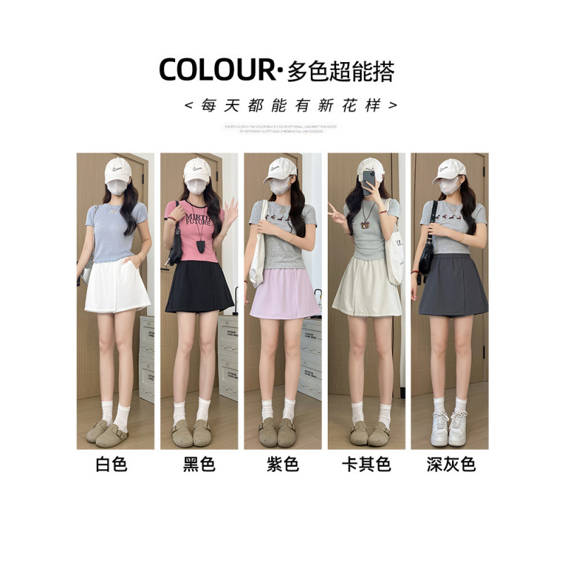 冰丝速干山本短裙女2026新款a字工装半身裙小个子短款五分裤裙子