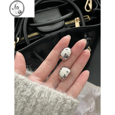 JiMi耳夹无耳洞女耳钉高级感耳环小众设计感冷淡风字母小香风耳饰冬季