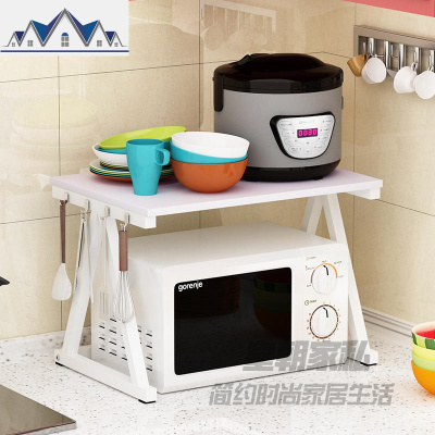 厨房置物架收纳架烤箱架微波炉架2层储物用品架双层置物架调料架 三维工匠