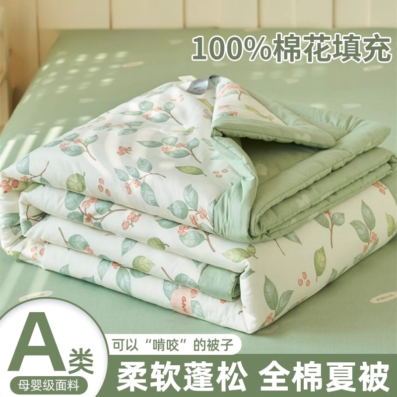 新疆纯棉花夏凉被纯棉全棉空调被夏被四件套夏季薄被子可机洗水洗_36