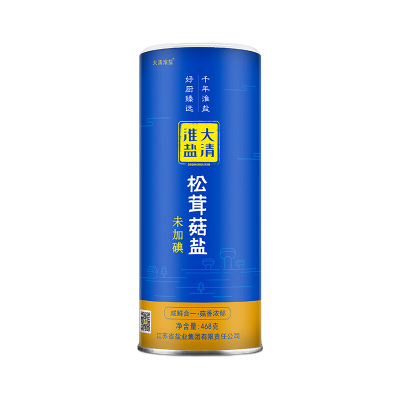大清淮盐松茸菇盐食用盐468gx1罐无碘盐未加碘盐不含碘盐家用食盐
