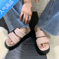 SUNTEK◆pring ◆2022 小众增高松糕厚底仙女夏外穿高跟一字凉拖鞋