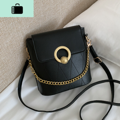 小包包女包2020新款潮韩版百搭复古斜挎包时尚洋气链条菱格水桶包NEW LAKE女斜挎包