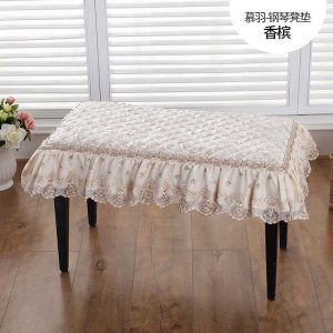 美帮汇蕾丝方凳椅子垫座梳妆防滑屁垫长方垫靠垫化妆凳子垫可绑餐椅套罩