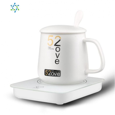 电加热宿舍热奶学生杯恒温杯55度暖暖杯办公室可加热温暖加热垫三维工匠触控礼盒装-小鹿套杯