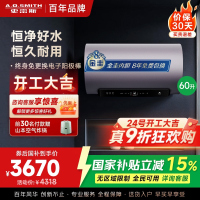 AO史密斯60升电热水器 国家补贴 金圭内胆 双棒分离速热 免换镁棒 免清洗短款 E60ED8-B