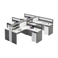 中豫鑫泽 ZYXZ5031838 屏风办公桌职员工位卡座 四人位含柜