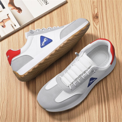 秋季新款运动轻便男平底休闲鞋网面透气百搭阿甘鞋运动单鞋