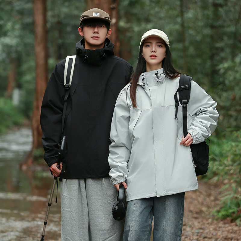 JEEP SPIRIT外贸冲锋外套户外两件套加绒加厚保暖登山服外套