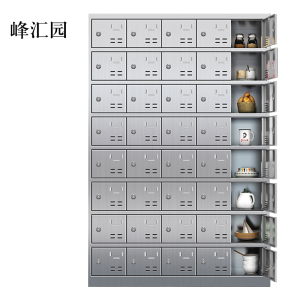 峰汇园304不锈钢食堂带锁餐具柜40门碗柜钥匙锁1800*1200*300