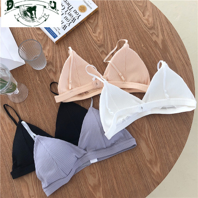 HLCOMAN纯色学生三角杯胸罩2019韩版无钢圈显小胸美背裹胸女抹胸性感文胸抹胸