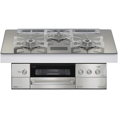日本原装进口RINNAI/林内燃气灶电源款嵌入式烤箱灶DELICIA银灰色RHS71W31E13VCASTW 天然气