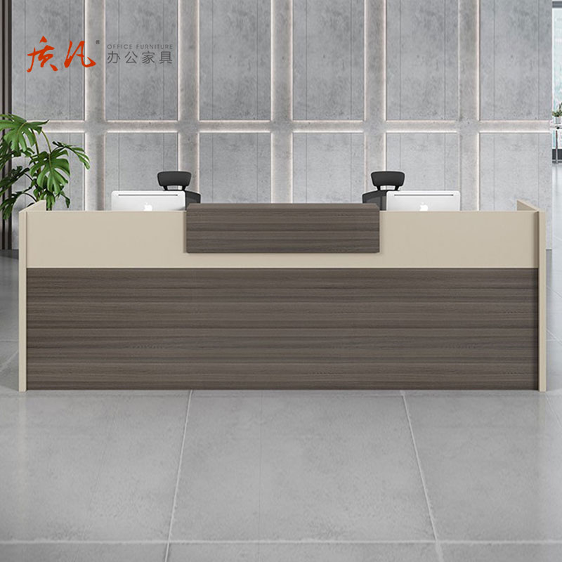 苏宁 质凡 创意前台桌接待简约公司含柜吧台桌 2000x600x1100mm