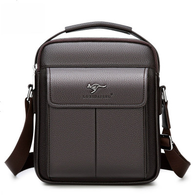 袋鼠男士包包休闲单肩包韩版百搭斜挎包商务通勤潮流小背包