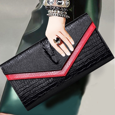 真皮手拿包女欧美链条手包2020新款时尚小包包气质百搭宴会手抓包