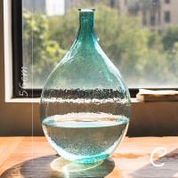 家柏饰(CORATED)穹澈蓝 大型玻璃器皿花瓶花插手工艺术北欧空间装饰摆件 C