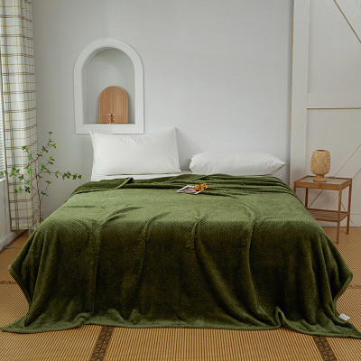 天山柔宽包边午睡双面毛毯