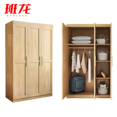 班龙实木衣柜120cm三门台