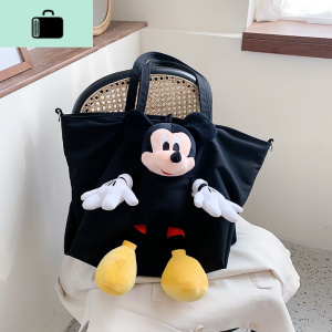 可爱卡通大包包女2020春夏新款百搭少女斜挎包休闲时尚玩偶单肩包NEW LAKE 黑色 黑色