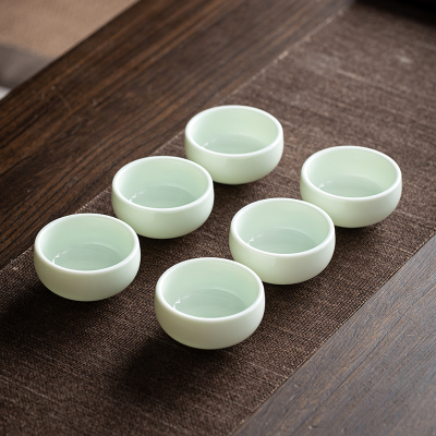苏氏陶瓷(SUSHI CERAMICS)功夫茶杯 翡翠玉个人杯羊脂玉主人杯品茗杯6个装