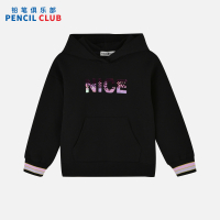 [1件3折]铅笔俱乐部秋冬新款女童卫衣中大童连帽T恤儿童休闲印花上衣