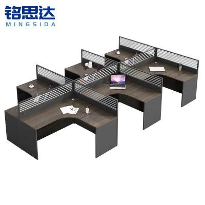 铭思达屏风办公桌干字型六人位张