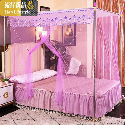 三维工匠穿杆蚊帐家用老式方顶单一开1.5米1.8m双人床1.2米学生宿舍单人