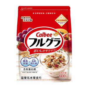 Calbee/卡乐比进口原味水果麦片600g*2袋即食燕麦片早餐饱腹食品冲饮