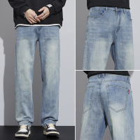 金盾(KIN DON)高端牛仔裤男秋冬季潮牌宽松直筒新款休闲男士长裤子大码肥佬裤胖子裤42码