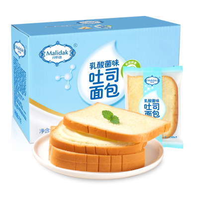 玛呖德糕点乳酸菌味吐司面包1000g整箱