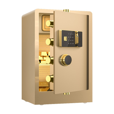 臻远ZY-NW-BXGS-42全钢实心保险柜办公防盗保险箱 高70cm金色指纹款