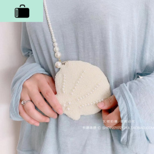 杜鹃珠绣原创设计ins欧美复古泫雅手工珍珠贝壳甜美女串珠斜挎包NEW LAKE女斜挎包