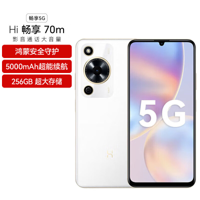华为新品 Wiko Hi畅享70m 5G 鸿蒙安全守护5000mAh超能续航 超大存储 雪域白8GB+128GB全网通