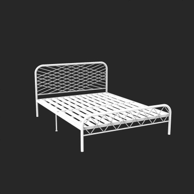 北欧ins网红风斯黛拉金色双人铁床极简设计师1.8米床铁艺床成人 1500mm*1900mm_白色(龙骨板