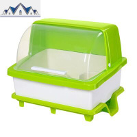 碗筷收纳盒带盖带沥水大号塑料碗架放碗筷快收纳箱装碗箱厨房用品 三维工匠收纳层架