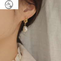 JiMi巴洛克不规则珍珠耳饰女气质小众设计感高级耳环2022年新款潮耳钉
