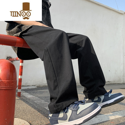 YANXU欧美高街裤子男秋季新款潮流百搭宽松直筒休闲裤潮牌拖地阔腿长裤