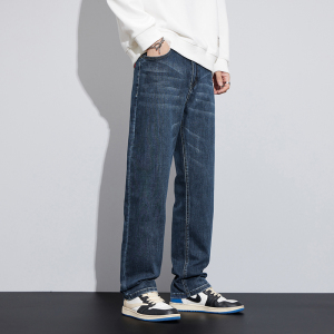 金盾(KIN DON)秋冬季牛仔裤男宽松直筒潮牌阔腿裤子大码胖子休闲42码