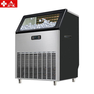 埃利斯(AILISI)90冰格不锈钢外壳制冰机 手动自动加水 方冰HZB-120F/ABL