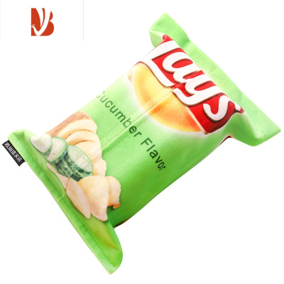 三维工匠布艺纸巾盒车载挂式抽纸袋 ins北欧客厅台式家用薯片创意餐巾纸套 PS家用款-浅绿
