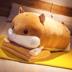 美帮汇柔软猪猪抱枕被子两用床上靠垫沙发靠枕床头大靠背长条睡觉枕头