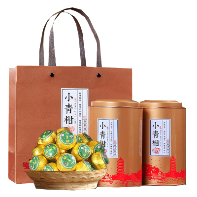 吾家(WUJIA)新会小青柑500g铁罐装陈皮生晒普洱茶熟茶小青桔茶叶茶黑茶