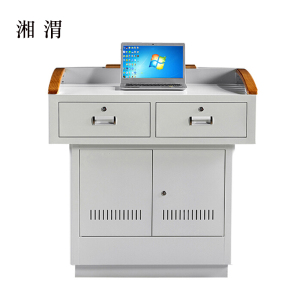 湘渭学校多媒体讲台钢制讲台演讲台中控讲台办公桌操作台1000*700*1000mm(钢面款)(不含显示器)