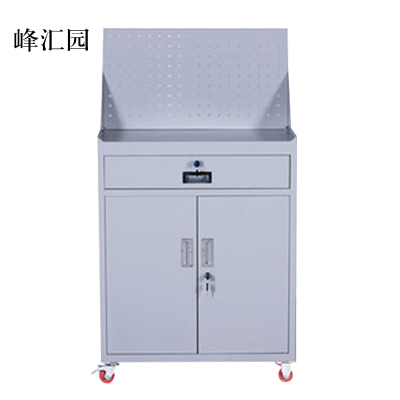 峰汇园工具柜加厚铁皮储物柜工厂车间用带抽屉汽修多功能收纳柜灰白色一斗小柜含轮子