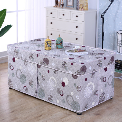 电暖桌罩取暖桌罩电炉罩128(125)*70*60CM长方形[揭盖]烤火罩电暖炉套保暖罩烤火被保暖套电暖桌套(花色随机)