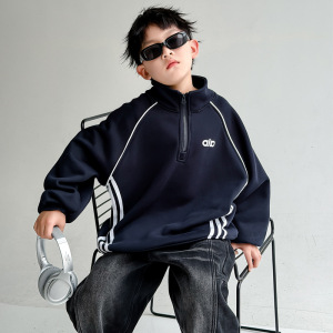 儿童装男童春装卫衣2026新款中大童春季男孩春秋款痞帅潮酷上衣潮
