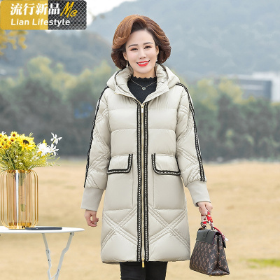 恋名媛2020新款中年妈妈冬装外套羽绒棉服中长款棉袄中老年女装棉衣大码大码女装