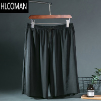 HLCOMAN冰丝睡裤男夏季短裤外穿宽松大码五分裤休闲弹力大裤衩薄款家居裤